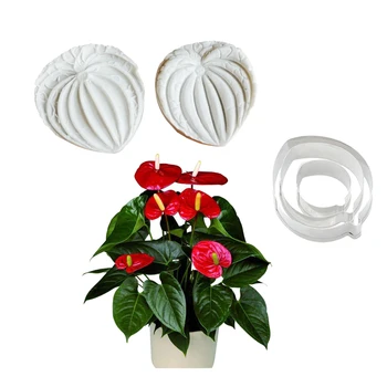 Anthurium gėlių Veiner Silikono Formos Vandens Popieriaus Žiedlapis Apdailos Molio Gėlių Minkštas Pyragas Įrankiai CS387