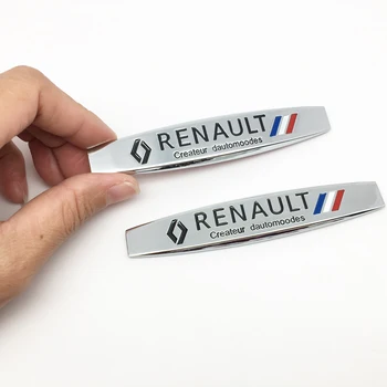 ANTINIYA 2vnt 3D Metalo Renault automobilių emblema Sparno Pusėje Lipdukai Koleos KADJAR Fluence TALISMANAS MEGANE Automobilių Stilius
