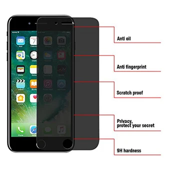 Antispy Grūdintas Stiklas iphone 12 11 Pro Max 8 7plus Privacy Screen Protector, Pilnas draudimas 