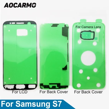 Aocarmo LCD Ekranas + Galinio Baterijos Dangtelio Rėmas +Fotoaparato Objektyvą Lipdukas, Pilnas Komplektas, Lipnia Juosta Samsung Galaxy S7 G930 5.1