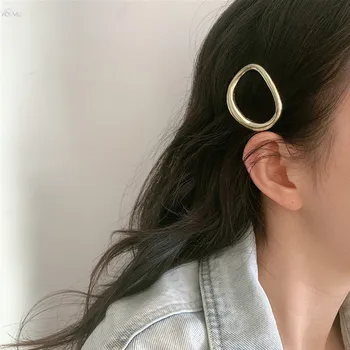 AOMU 1PC Moterų Mados Metalo Geometrinis Tuščiaviduriai Ovalo Plaukų Clips plaukų segtukai Aukso Sidabro Spalvos Hairclip Plaukų Aksesuarai