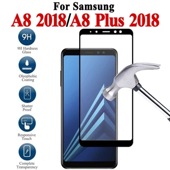 Apsauginis Stiklas Samsung Galaxy A8 2018 Screen Protector aukso Samsung Galax 8 Plius Armatūra Grūdintas Samsung Tremp Atveju
