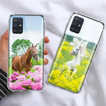 Arklių Gyvūnų Atveju, Samsung Galaxy A51 A71 5G M31 A41 A31 A11 A01 M51 M21 oro Pagalvė Stabdžių Rudenį TPU Telefonas Apima