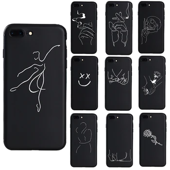 Art Line Dance Apkabinti Rūkymas Soft Case for iPhone 11 Pro Max 7 8 Plius Coque 