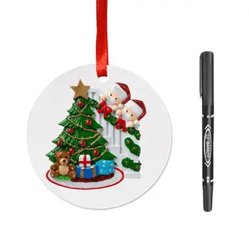 Asmeniniams Kalėdų Eglutė Pakabukas Ornamentu Rinkinys Su Kauke 2020 Karantino Maitintojo, Šeima, Kūrybos Dovana Kalėdinė Dekoracija