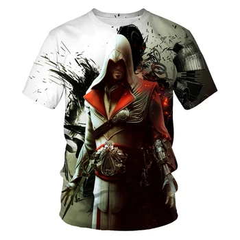 Assassin ' s Creed ir kiti žaidimai, 3D spausdinimas mados vyrų ir moterų trumparankoviai marškinėliai, minkštos medžiagos, lauko atsitiktinis l