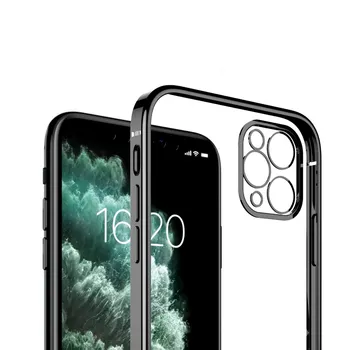 Atsparus smūgiams Blizgučiai Metallic jaustis TPU Telefono dėklas Skirtas iPhone 11 Pro XR X Xs Max Apple 7 8 6 6s plius Skaidrus galinis Dangtelis Atvejais