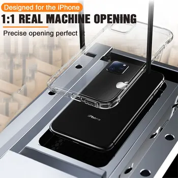 Atsparus smūgiams Silikoninis Telefono dėklas Skirtas iPhone 11 Pro Max 7 + 8 6 6S Plius Minkštas Permatomas Apvalkalas 