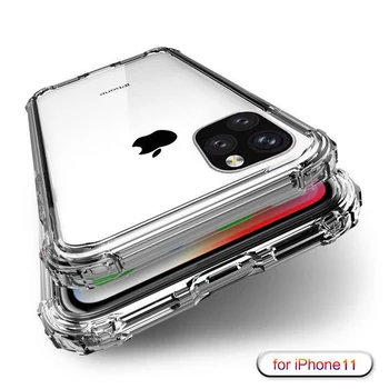 Atsparus smūgiams Skaidrus Silikoninis Telefono dėklas Skirtas iPhone 11 12 Mini Pro Max 8 7 6 6S Plus X XR XS Max Aiškiai apsaugos Galinį Dangtelį