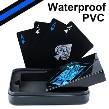Atsparus vandeniui Juodosios Kortos Kokybės Plastiko, PVC Pokerio Kūrybos Dovana Atveju Patvarus