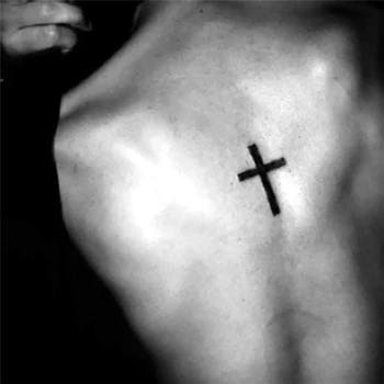 Atsparus vandeniui Laikina Tatuiruotė Lipdukas mažas kryžiaus tatuiruotę ant piršto vandens perdavimo flash tatuiruotė netikrą tatuiruotę girl moterys vyrai