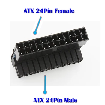 ATX 24Pin Atx 90 laipsnių 24 pin 24pin Maitinimo Kištuko Adapterio Plokštės motininės Plokštės Maitinimo Jungtys Modulinis Maitinimo Laidai