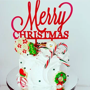 Aukso Akrilo Linksmų Kalėdų Pyragas Topper Kalėdų Keksas Rėžtuvės Vėliavėles Namuose Kalėdos Kalėdų Vakarėlį Pyragas Papuošalai 2020 Naujas