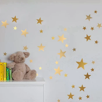 Aukso Sidabro Žvaigždės, Sienų Lipdukai, Vaikų Kambario, Kūdikių, vaikų Darželio Patalpos Apdaila 