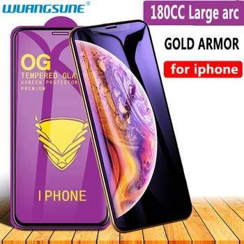 Aukso šarvai apsauginis stiklas iPhone 12 mini 5 SE2020 6 6S 7 8plus Grūdintas stiklas X R XS 11 12 Pro MAX screen protector Filmas
