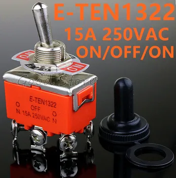 Aukštos Kokybės 1PCS E-TEN1322 15A/250V 6 pin Vandeniui Jungiklio Dangtelis On-Off-On Miniatiūriniai Jungiklis, Jungikliai, oranžinė