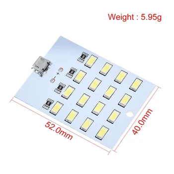 Aukštos kokybės 5730 smd 5V 430mA~470mA Balta Mirco Usb 5730 LED apšvietimo skydelis USB mobilusis Avarinės šviesos, šviesos, šviesos naktį