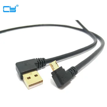 Aukštos kokybės aukso padengtą kištukas 15cm trumpas 90 laipsnių Kairysis kampas USB A male Micro USB Vyrų stačiu kampu duomenų maitinimo kabelis