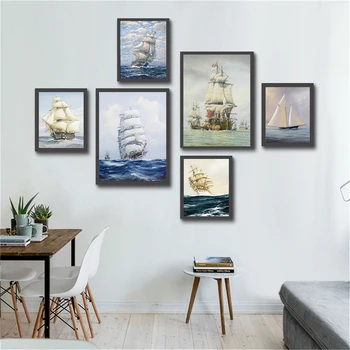 Aukštos kokybės drobė, tapyba apie laivas, burlaivis derliaus noridc plakatas sienos nuotraukas, gyvenamasis kambarys, vaikų kambarys apdaila