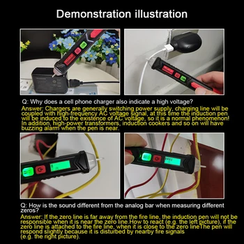 Aukštos Kokybės Non-Susisiekite su AC Įtampos Detektorius LCD Skaitmeninis Ekranas Bandymo Metrų Electeic Rašiklis Su Reguliuojamas Jautrumas, Patogus Volt