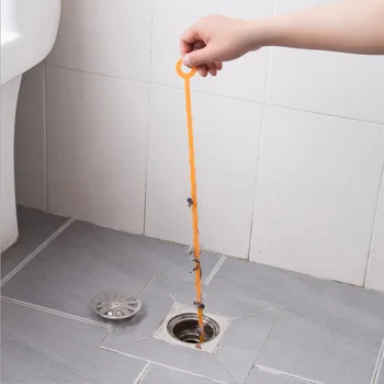 Aukštos Kokybės Virtuvės Kanalizacijos Valymo Šepetys Tualeto Dragos Vamzdis Gyvatė Teptuku Įrankiai (Apelsinų）tualeto valiklį