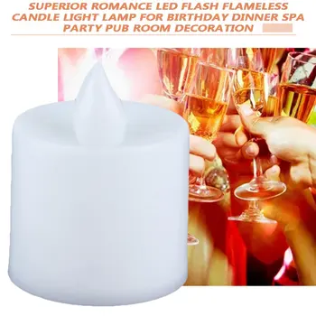 Aukščiausios Romantika LED Blykste Septynių Spalvų Flameless Žvakių Šviesos Lempa Gimtadienio Vakarienė Spa Šalies Pub Kambario Apdaila