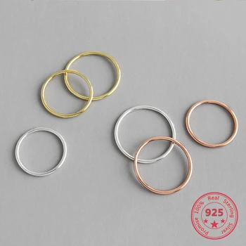 Autentiškas Rose Gold Plonas Ratas Žiedai Moterų 2020 Nauja Tendencija 925 Sterlingas Sidabro Minimalizmas Vestuvių Mados Fine Jewelry