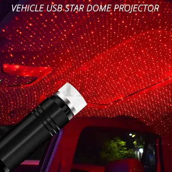 Automobilinis Usb Atmosfera Lempos Star Lubų Skaitymo Šviesos, Lazerių Projekcijos, Dekoratyvinis Led Automobilio Stogo Bagažinė Kambario Interjeras Namų Dome Light