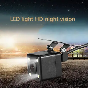 Automobilio Galinio vaizdo Kamera, 4 LED Naktinio Matymo Atbulinės eigos Auto 170 CCD Vandeniui Vaizdo Stovėjimo Stebėti HD Laipsnį I7W7