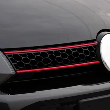 Automobilio grotelių lipdukas, papuoštas Volkswagen Golf 6 7 raudona/mėlyna/juoda lipdukai šviesą atspindintys lipdukai, Auto dalys