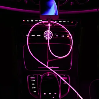 Automobilio LED Švyti Teka Duomenų USB Įkroviklis Įkrovimo Kabelis Ford Fiesta, Focus 2 3 Mondeo Citroen C4, C5, C3 Skoda Octavia Greitai Fabia