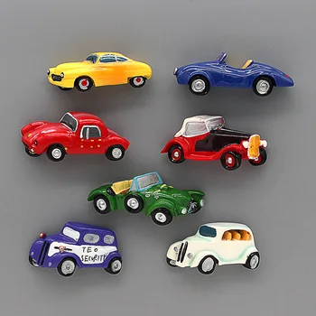 Automobilio modelio 3D šaldytuvas magnetai, šaldytuvas pasta derlius mažai automobilių automobilių sporto magnetinio pasta namų dekoravimo, Dovanų Kolekcija