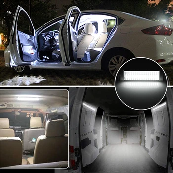 Automobilio Salono Led Šviesos Juosta 10W 72 LED Baltos Šviesos Vamzdis su Jungikliu Furgonas Sunkvežimis Sunkvežimis RV už Kemperis Valtis Patalpų lubų šviesos