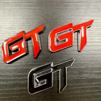 Automobilio Stilius 3D Metalo GT Emblema Automobilio Priekinės Grotelės Ženklelio Lipdukai, Decal Reikmenys 