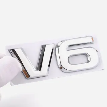 Automobilio Stilius 3D Metalo V6 V8 Varikliu Ekranas Automobilių Lipdukas Logotipas Ženklelis Auto už 