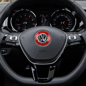 Automobilio Vairas Logotipas Ratu Apdaila Lipdukas Volkswagen VW Golf 4 5 Polo Jetta Mk6 Tiguan Passat Priedai