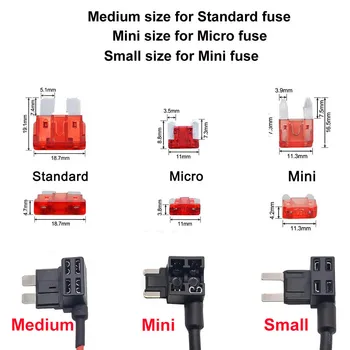 Automobilis standartinis saugiklis splitter (mažas, Mini, medium), Srovės adapteris, saugiklio laikiklį