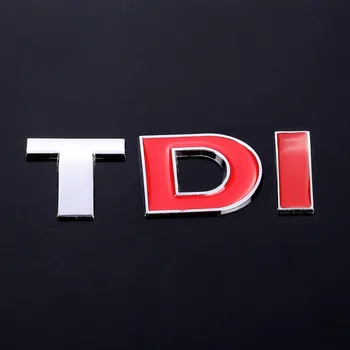 Automobilių 3D TDI Ženklelis Emblema Lipdukas Lipdukas Logotipą VW Golf JETTA GOLF MK4 MK5 MK6 skoda seat Automobilių optikos Automobilių Reikmenys