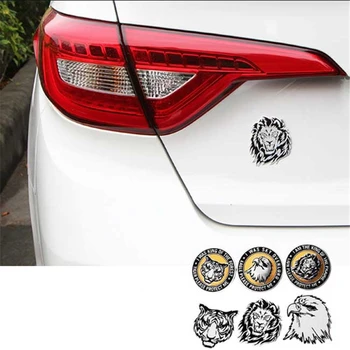 Automobilių Apdailos Gyvūnų Lipdukai Logotipą, Metalo 3D Liūtas/Eagle/Tigras Aliuminio Logotipas Ženklelis Decal Auto Optikos Automobilių Reikmenys