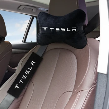 Automobilių Minkštos Pagalvėlės Pagalvėlės Kaklo Pagalvė atveju Tesla modelis 3 modelis x modelis s modelis y Automobilių saugos Diržai dangtis