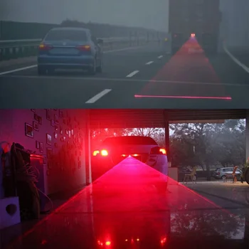 Automobilių susidūrimų vengimo Lazerio Priešrūkinis Žibintas Auto Anti-rūko Stovėjimo Stabdymo Stabdžių Signalas Rodikliai Motociklo LED Šviesa Automobilio Stiliaus