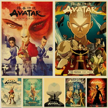 Avatar The Last Airbender Aang Kovoti su Anime Plakatas 