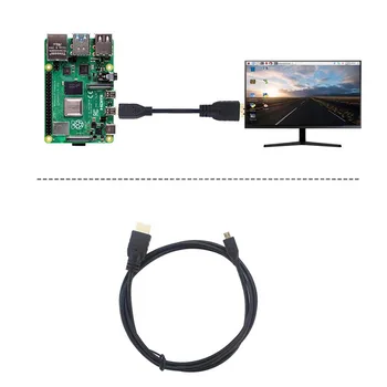 Aviečių Pi 4B Micro HDMI-suderinamas su HDMI suderinamų Vaizdo Kabelis Paramos 4K Adapterio Laido Tablet HDTV 