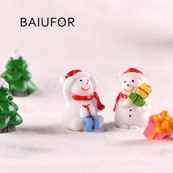 BAIUFOR Kalėdų ypač mažo dydžio Lampionai Santa šiaurės Elnių Kalėdų Eglutė Terariumai Figūrėlės Pasakų Sodo Dekoro Sniego Kraštovaizdžio Modelis
