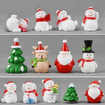 BAIUFOR Kalėdų ypač mažo dydžio Lampionai Santa šiaurės Elnių Kalėdų Eglutė Terariumai Figūrėlės Pasakų Sodo Dekoro Sniego Kraštovaizdžio Modelis