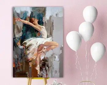 Ballerina Šokių Drobės Tapybos Žinomas Dailininkas Tapė Abstrakčius Baleto Mergina Sienų Tapybos Aukštos Kokybės Modernių Sienos Menas Nuotraukas