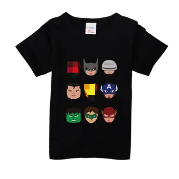 Bamblys berniukų marškinėliai vaikams Avenger T-shirt vaikų Betmenas superhero Animacinių filmų Medvilnės trumparankoviai Drabužiai