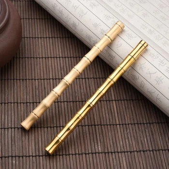 Bambuko skyriuje Nuimamas rankinis žalvario Surinkimo dovanos, klasikinio stiliaus Bauda, sriegis jungtis Kruopščiai poliruoti Rollerball Pen