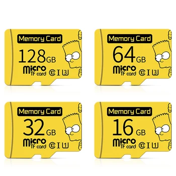 Bart Simpson Aukščiausios Kokybės TF Kortele 8GB 16GB 32GB Class 10 Vandeniui Simpson Atminties Kortelę 64GB 128GB 256 GB Telefono GPS ipad