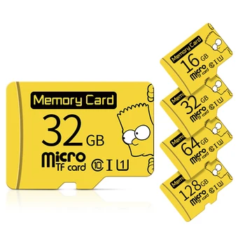 Bart Simpson Aukščiausios Kokybės TF Kortele 8GB 16GB 32GB Class 10 Vandeniui Simpson Atminties Kortelę 64GB 128GB 256 GB Telefono GPS ipad